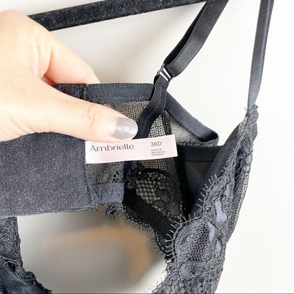 Ambrielle sheer lace cup sexy bra 36D - Picture 5 of 9